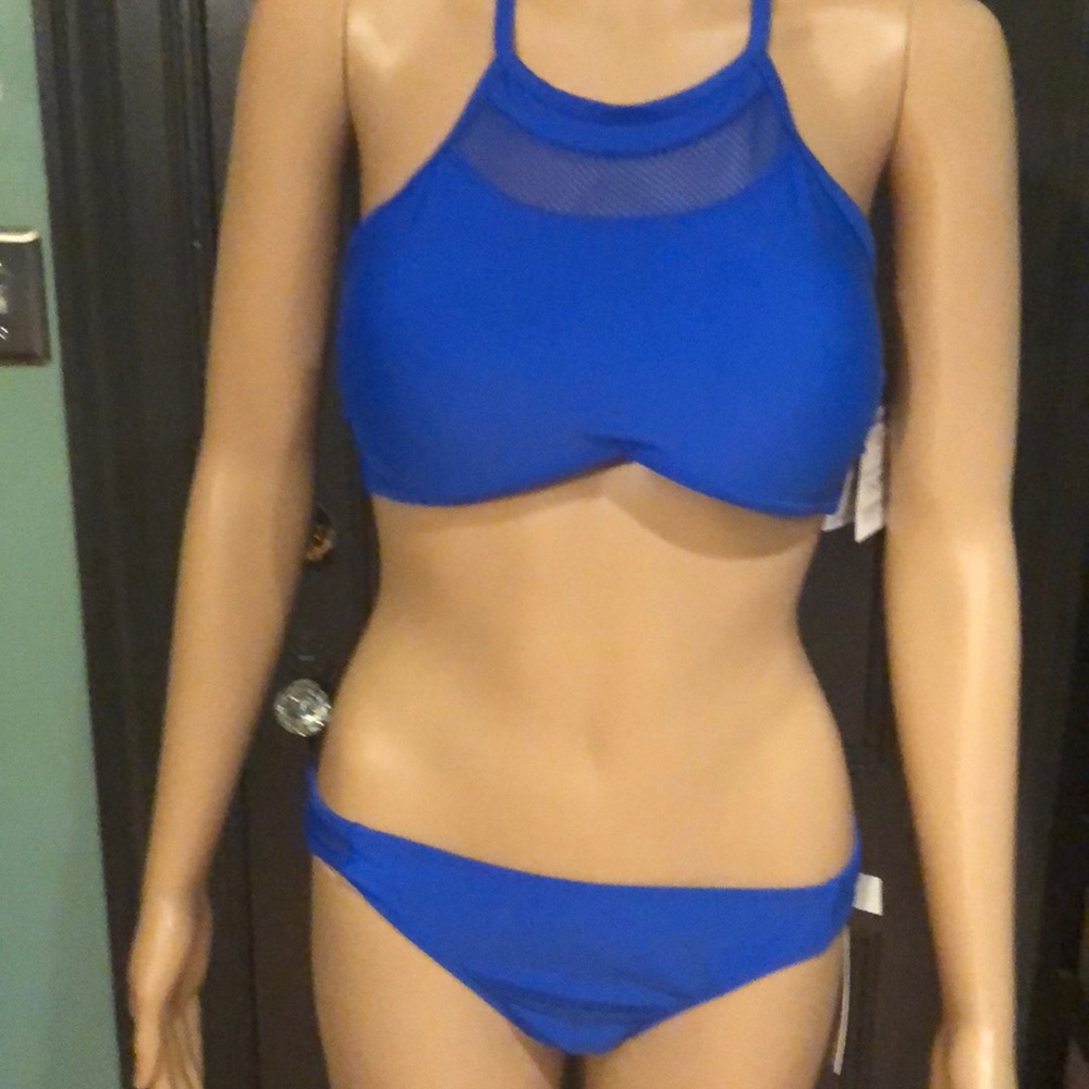 Swim Suit: two piece royal blue